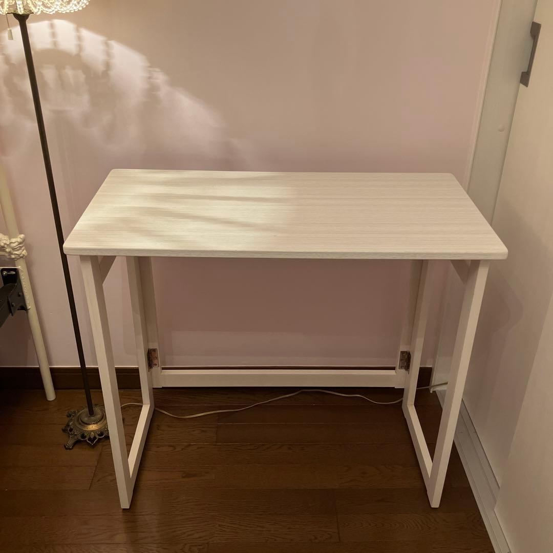 【美品】木製折りたたみデスク　ホワイト
