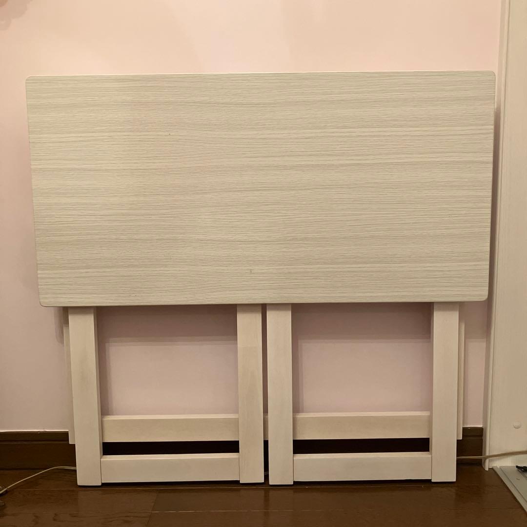 【美品】木製折りたたみデスク　ホワイト