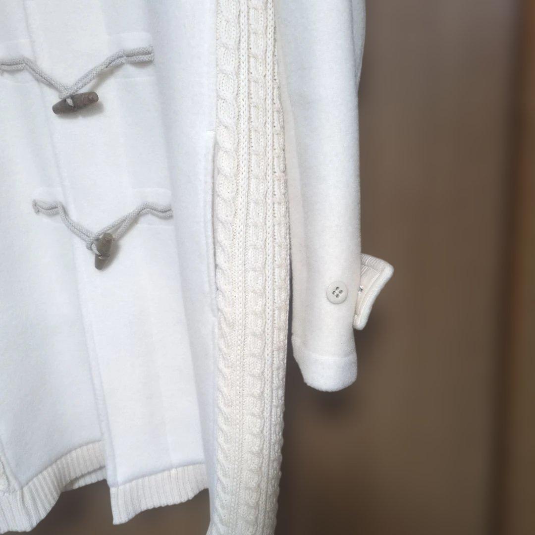 送料込み美品！NAISSANCE ダッフルコート お洒落ホワイト ウール混紡