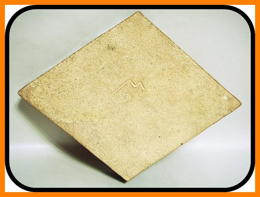 mf50623『織部 柳 菱形鉢』М　/骨董品 古美術 アンティーク 古玩