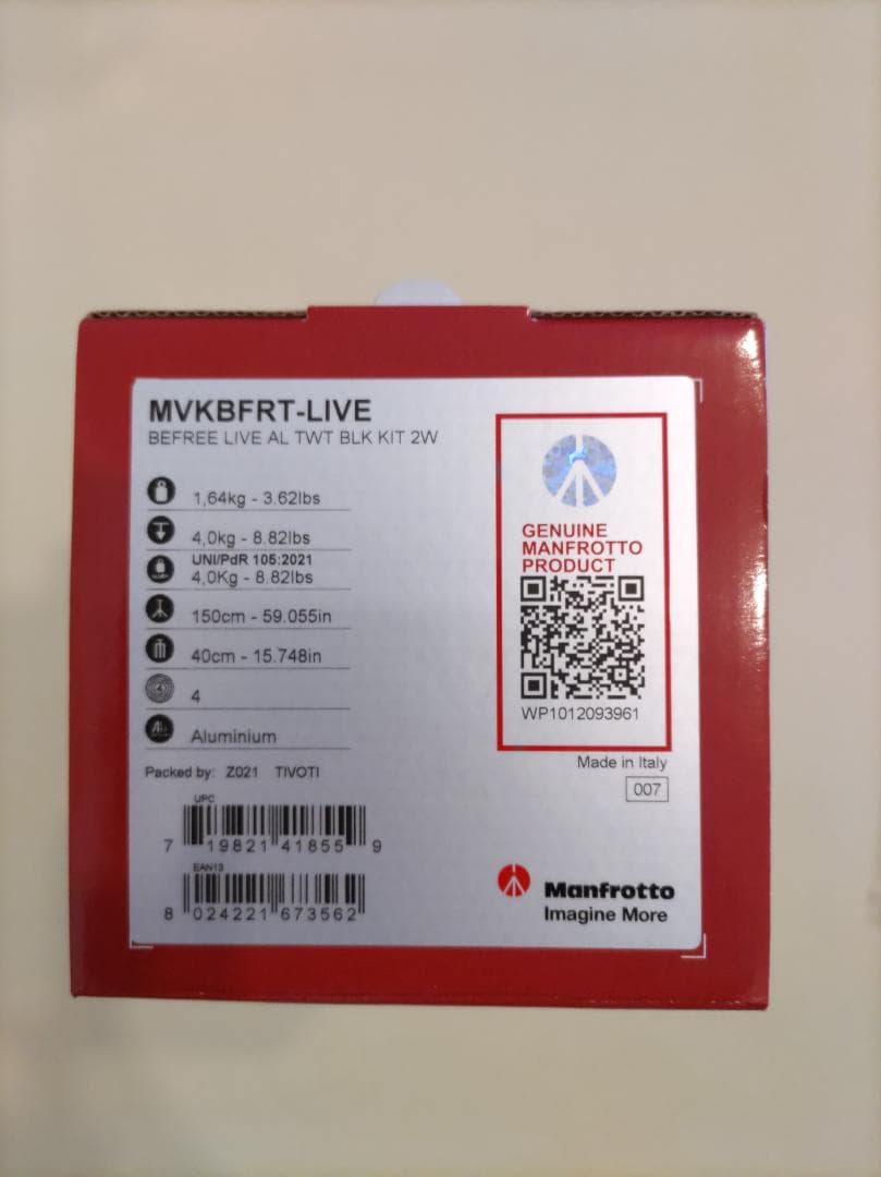 【ほぼ未使用】Manfrottoカメラ・ビデオ三脚キットMVKBFRT-LIVE