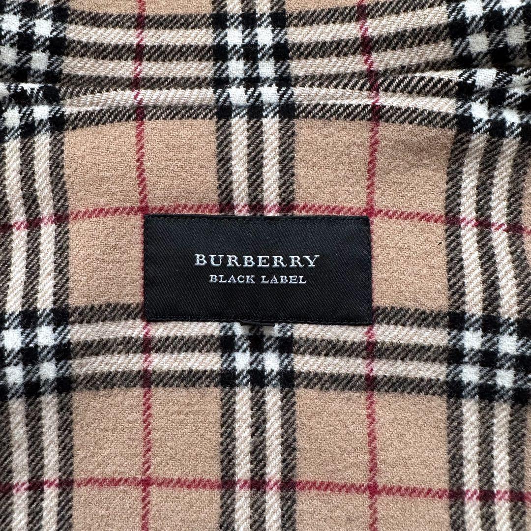 バーバリーブラックレーベル　ダッフルコート　ノバチェック　ロング　ベルト