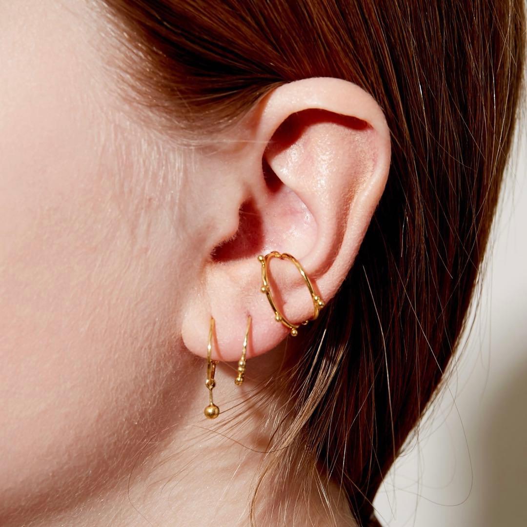 [ancient] K10 スタッドスウィングミニフープ シングルピアス