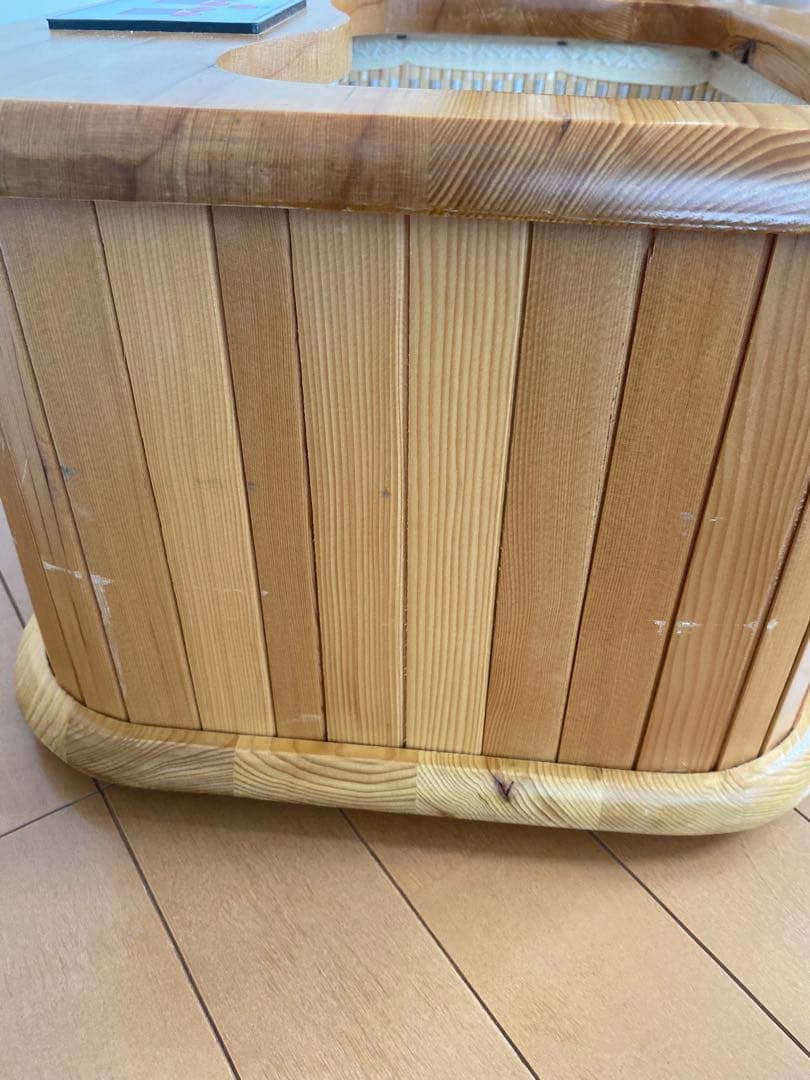 ぽかぽか足HOT 遠赤外線脚温器　天然木　フットバス　足湯　ヒーター