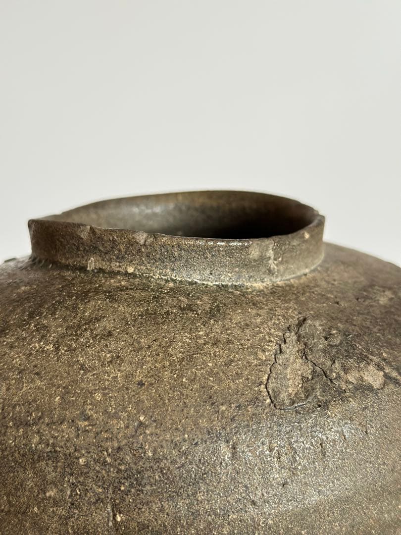 須恵器薬壺 (奈良-平安時代) 自然釉 短頸壷 猿投 古美術 骨董