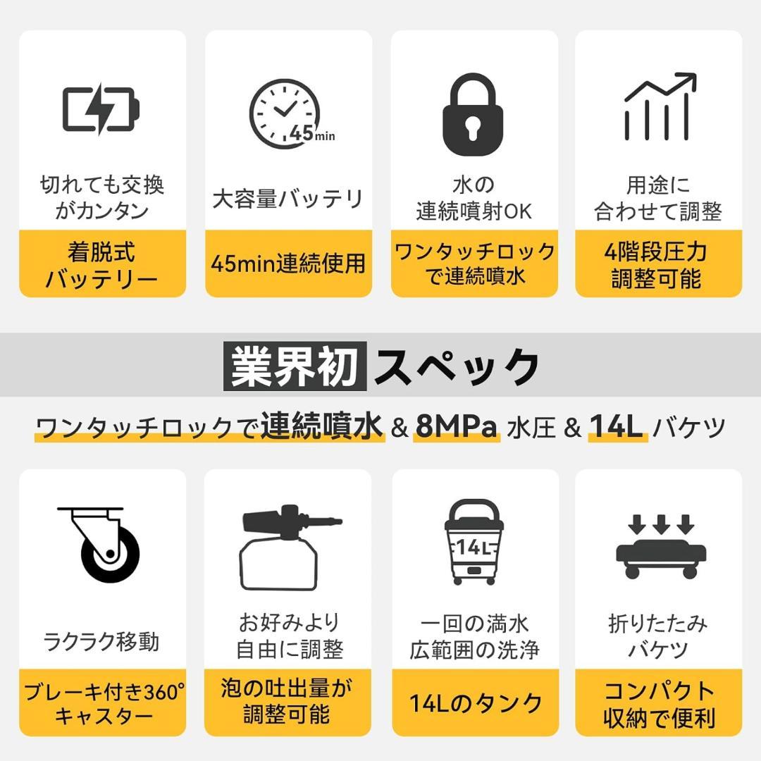 【業界初・ワンタッチロックで連続噴水・バッテリー交換可能・45分連続使用】8MP