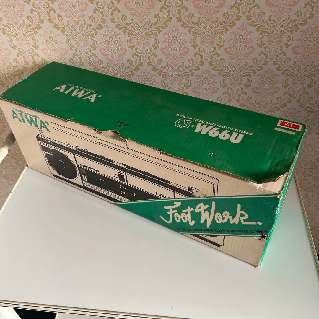 【元箱つき】ラジカセ AIWA アイワ 赤