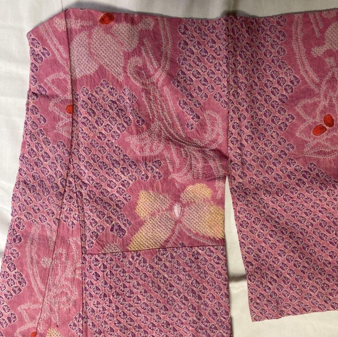 ピンク 絞り花柄 浴衣