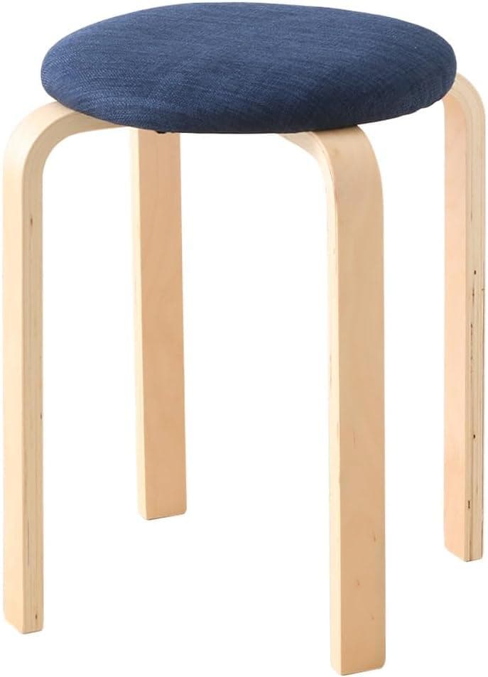アイリス 椅子 木製 スツール ネイビー ファブリック SL-02F 6脚セット