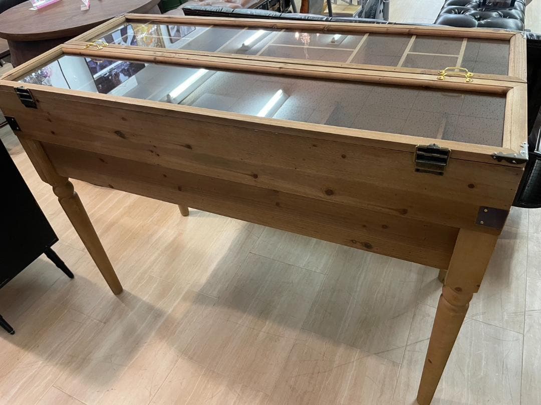 コレクションテーブル　コレクションケース　テーブル　机　デスク　アンティーク　木