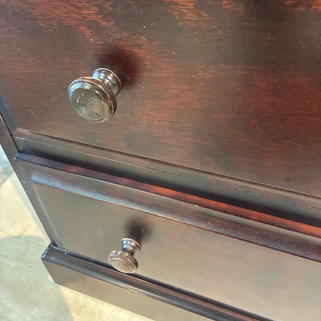 神居民芸 整理箪笥 樺材 無垢材 民芸家具 3段7引き出し 収納チェスト　北海道