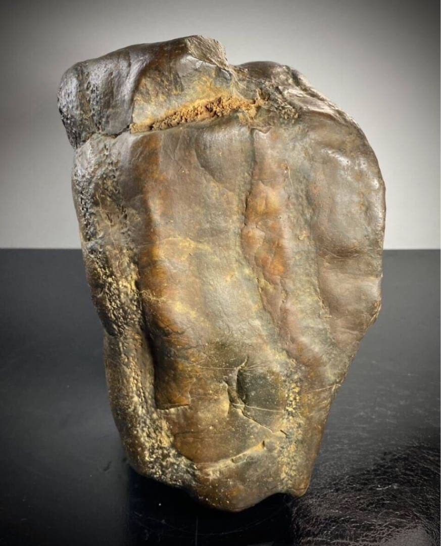 6247 瀬田川飴虎石 ウブ 横38×奥行12(cm) 17.85kg水石 骨董