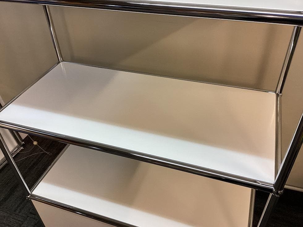 USMハラー ４段 オープンキャビネット シェルフ ピュアホワイト　引き出し