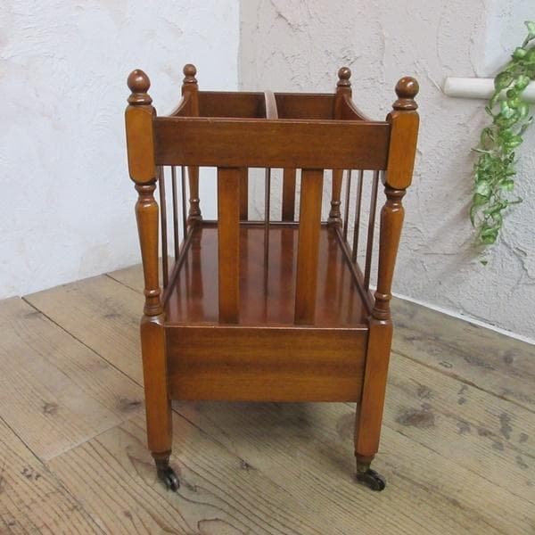 イギリス アンティーク 家具 マガジンラック カンタベリー 収納 6654c