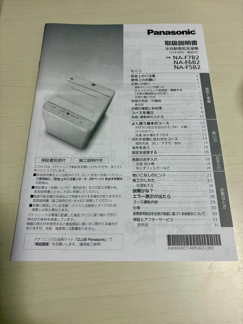 ※最終値下げ Panasonic 縦型洗濯機 NA-F6B2