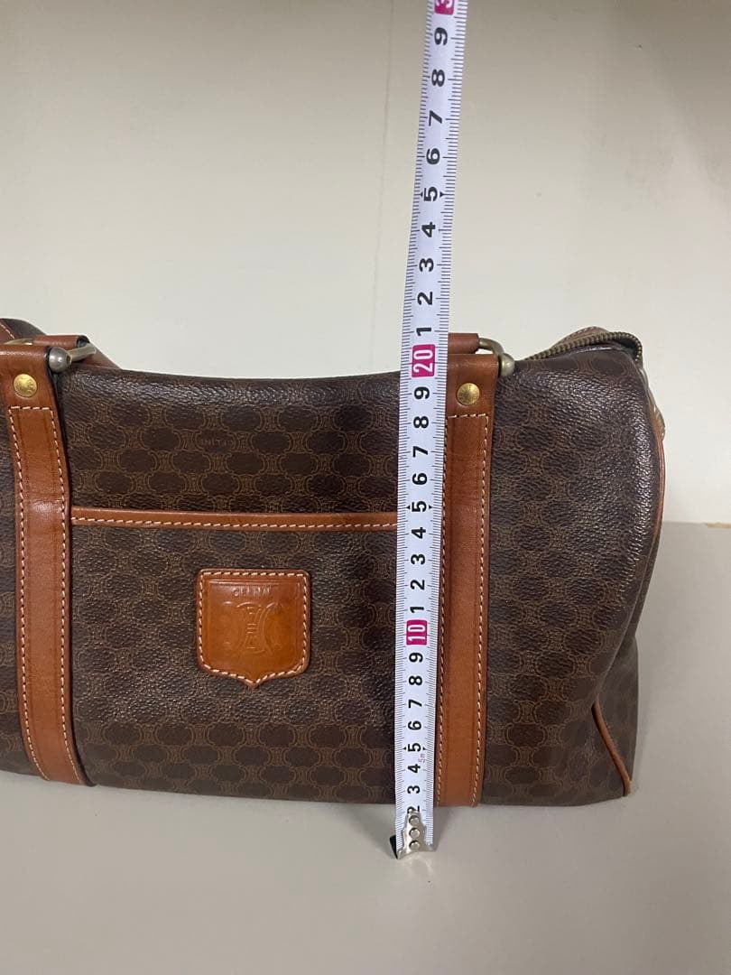 かたつむり❷セリーヌ バッグ マカダム柄 ボストン ヴィンテージ