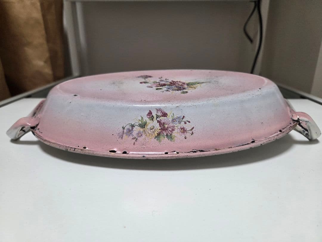 アンティーク花柄ホーロー鍋セット