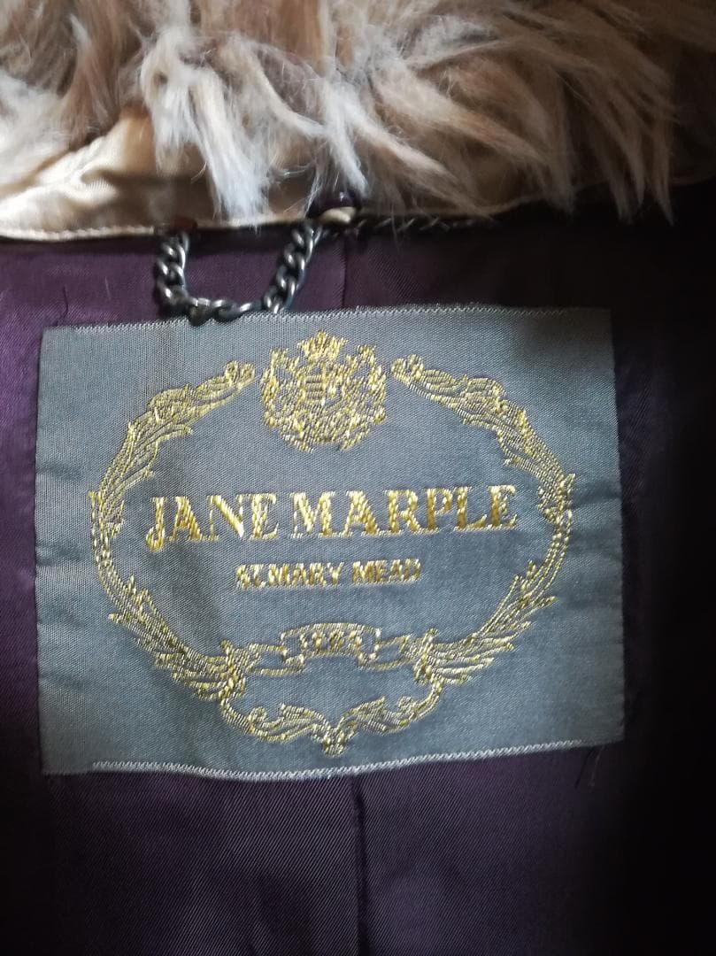 Jane Marple ラムメルトンファーカラーケープコート ウール サイズM