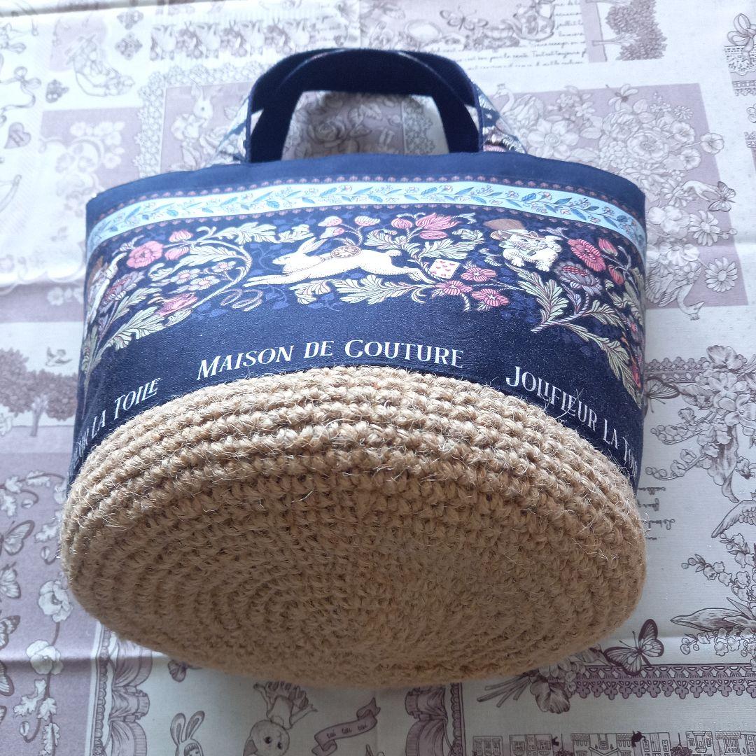 【専用】ジョリーフルール 麻かごトートバッグ ハンドメイド