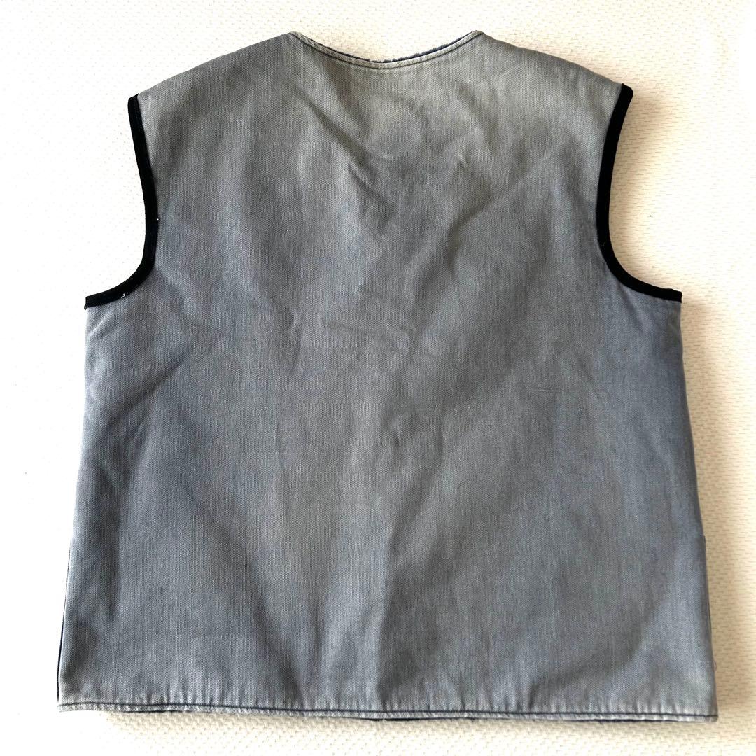 鬼フェード　ユーロ　ビンテージ　ワーク　デニム　ボア　ベスト　サンフェード　56