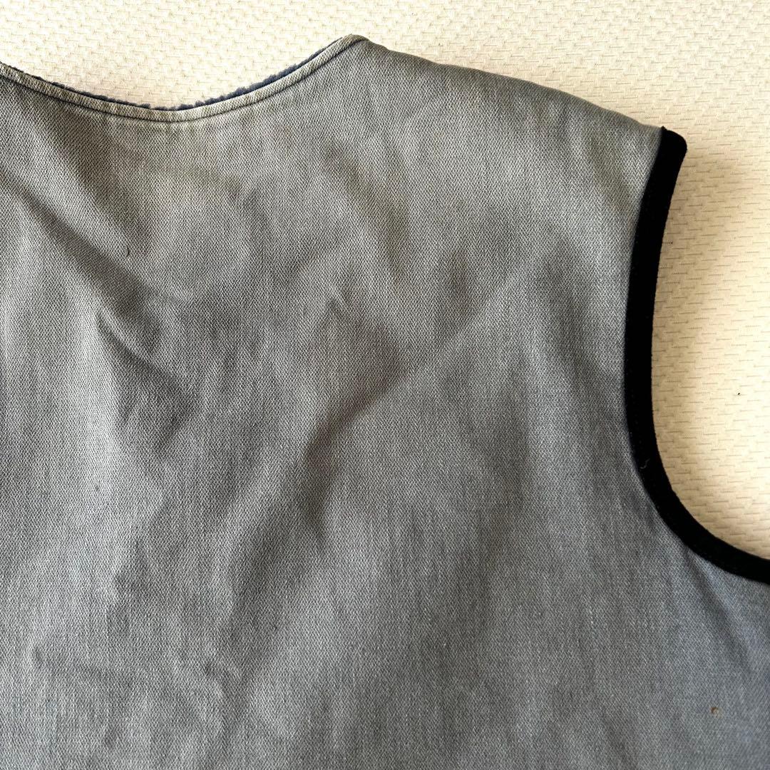 鬼フェード　ユーロ　ビンテージ　ワーク　デニム　ボア　ベスト　サンフェード　56