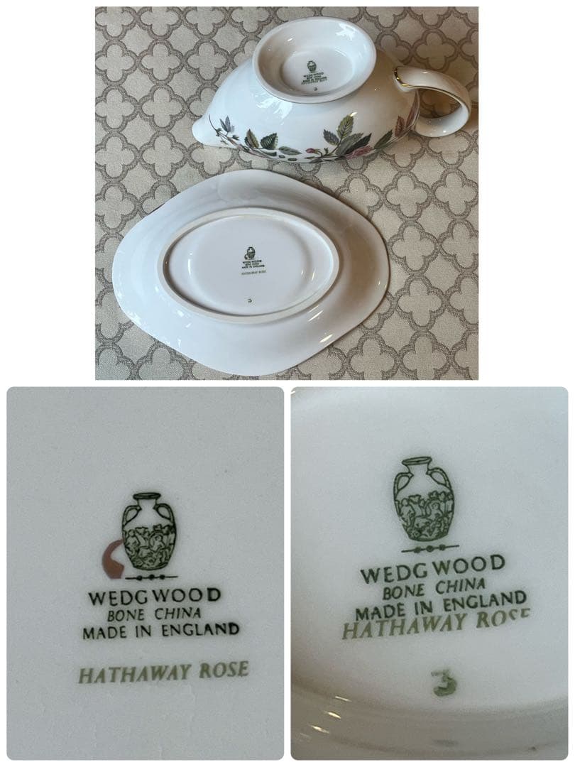 【英国ビンテージ】ウェッジウッド★ハザウェイローズ★エレガントなソースボート②