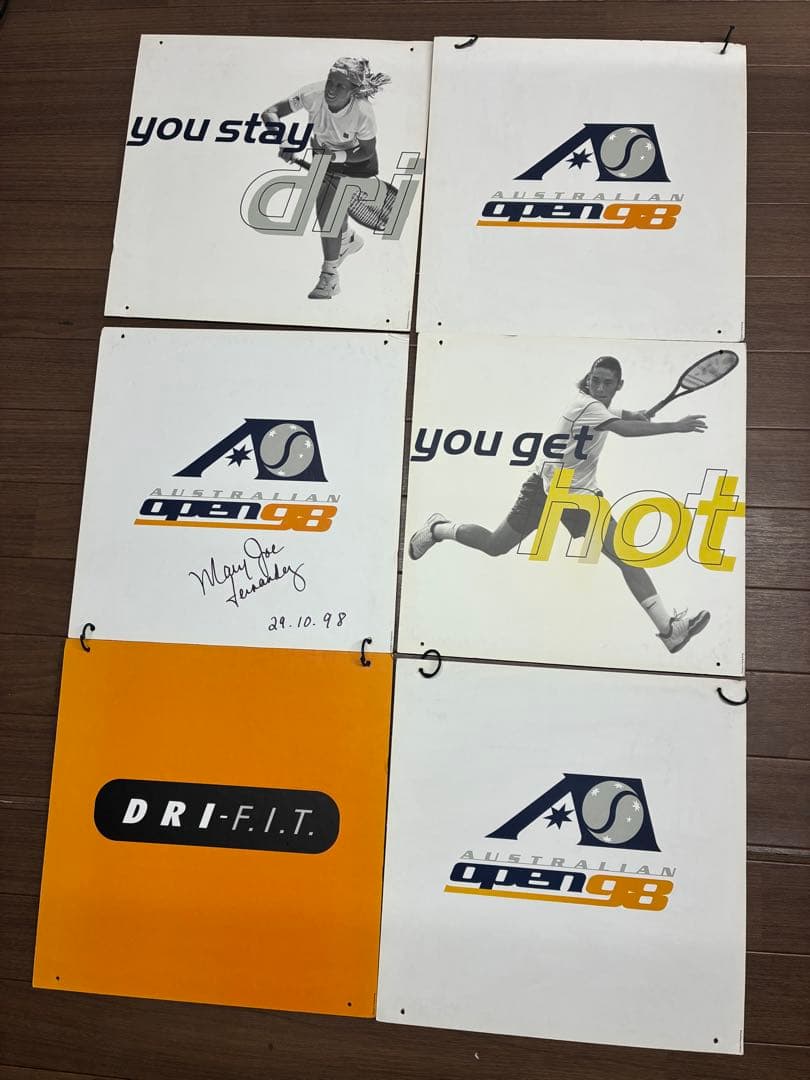 全豪オープン98パネル 6枚セット Mary Joe Fernandezサイン入