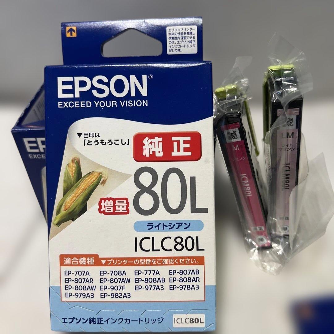 未使用　エプソン純正インク IC6CL80L　とうもろこし プリンタ