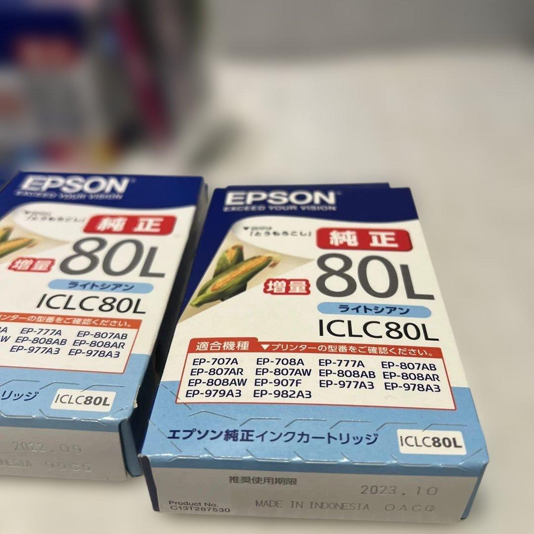 未使用　エプソン純正インク IC6CL80L　とうもろこし プリンタ