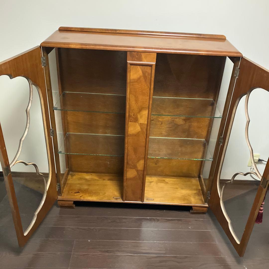 アンティーク　ビンテージ　英国　ショーケース　キャビネット 飾り棚　京都レトロ