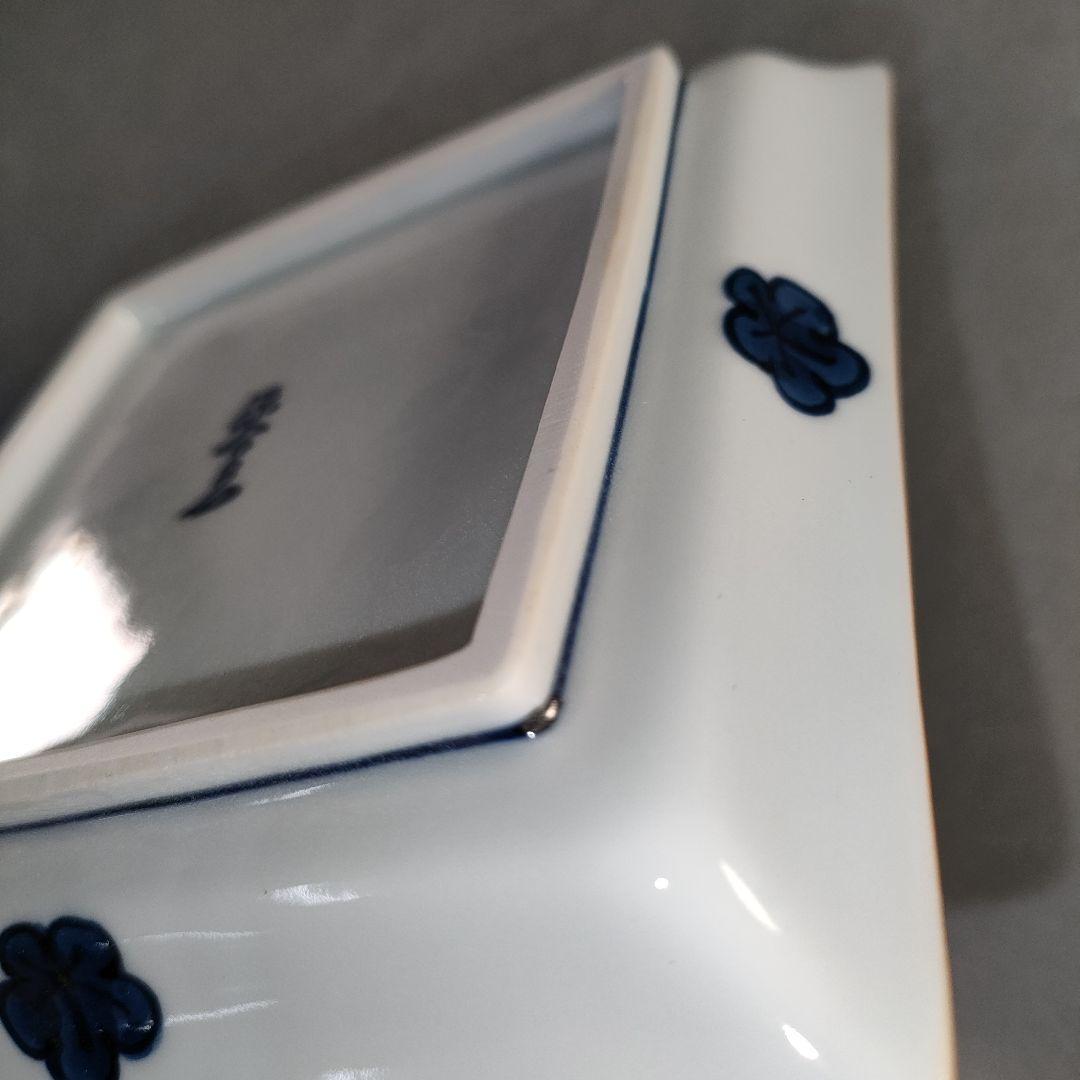 A1324-6/有田焼/源右衛門窯/古染風梅紋銘々皿5客/共箱/飾皿/懐石道具/