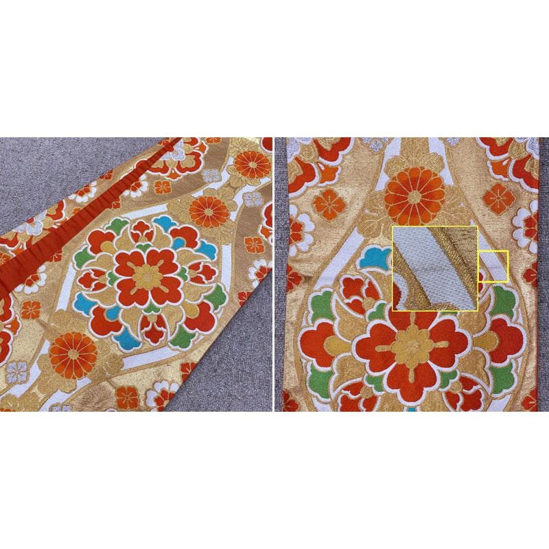 503ag23◎七五三 七歳 女児 アンティーク ねじり梅 着物&袋帯&長襦袢◎