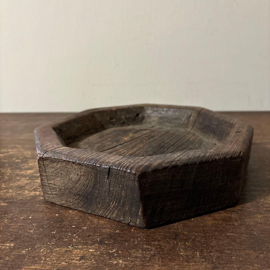 李朝木製灰皿　古民具　韓国古美術　花入　花器　和骨董　アンティーク　古道具