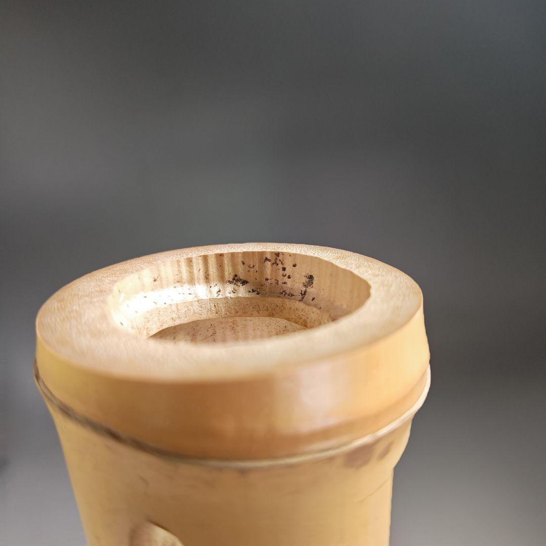 イ916 花器『宗春作』『竹一重切花入　銘　好日　大徳寺　柳紹尚　極箱』茶道具