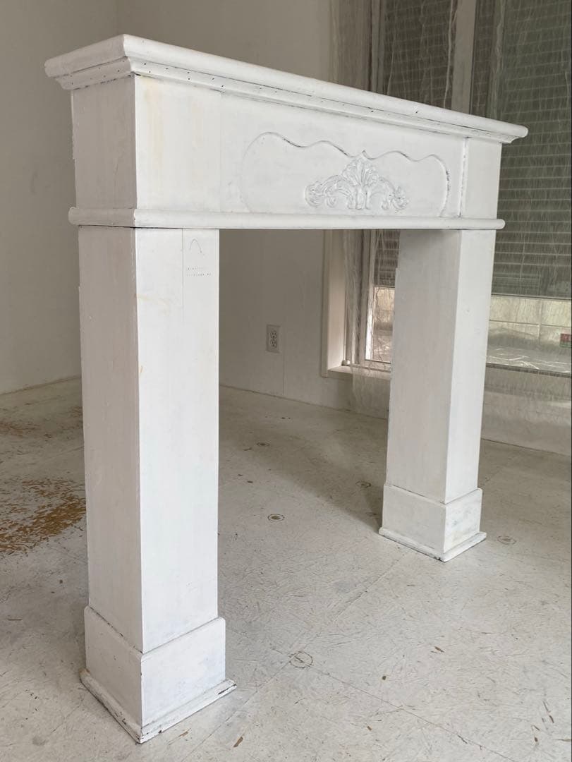 マントルピース　ホワイト 木製　シャビー