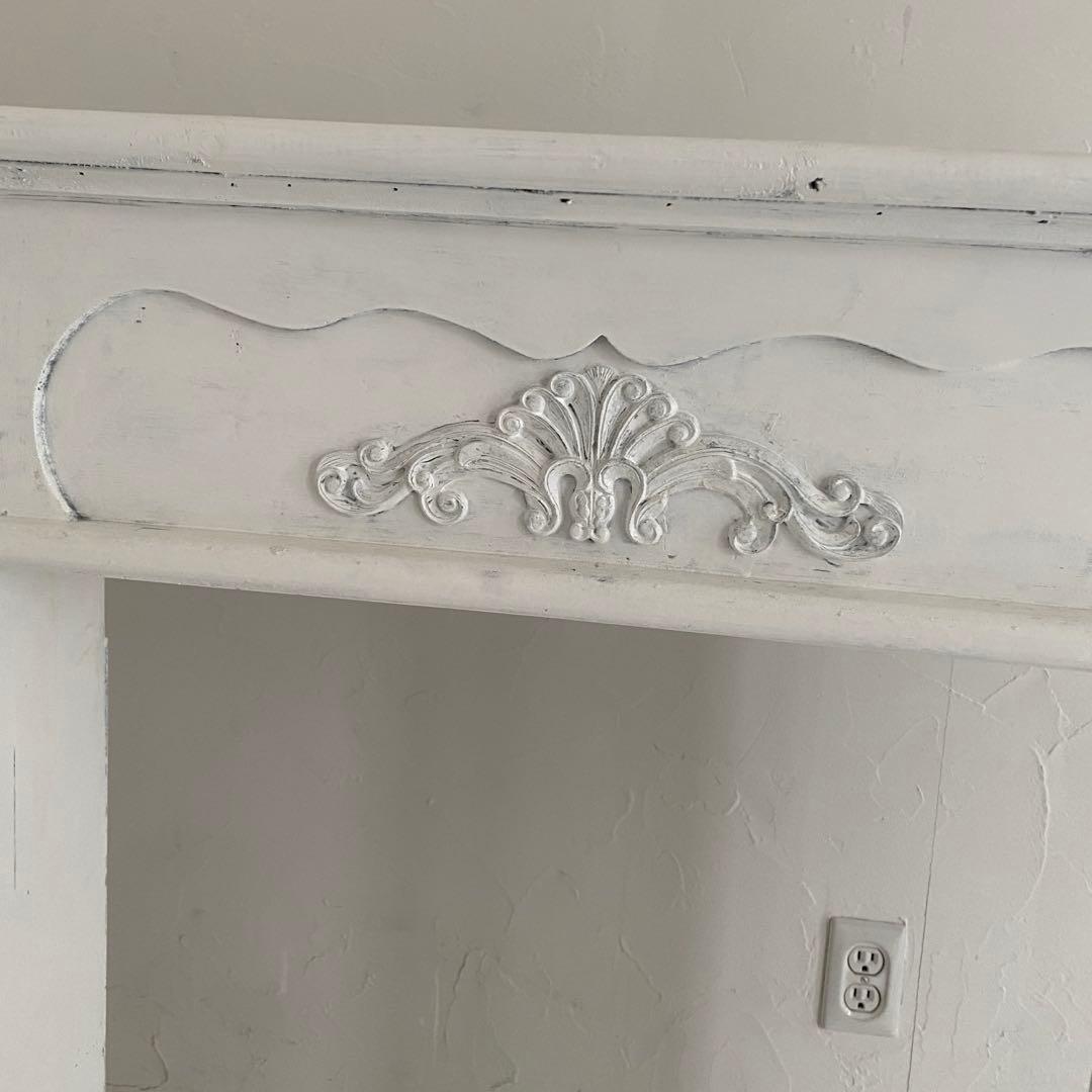 マントルピース　ホワイト 木製　シャビー