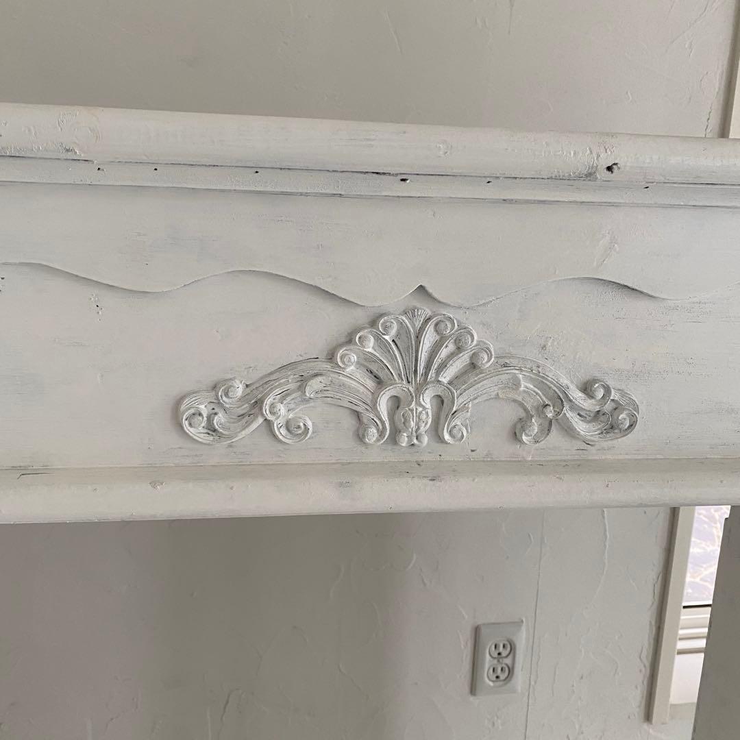 マントルピース　ホワイト 木製　シャビー
