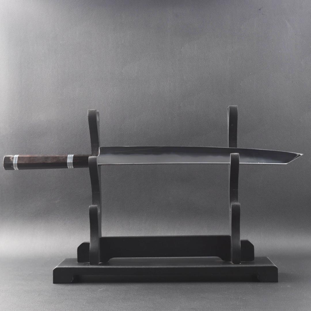 尺三 水本焼 MKH1高炭素鋼 互の目 切付柳刃包丁 究極の切れ味 黒檀八角柄