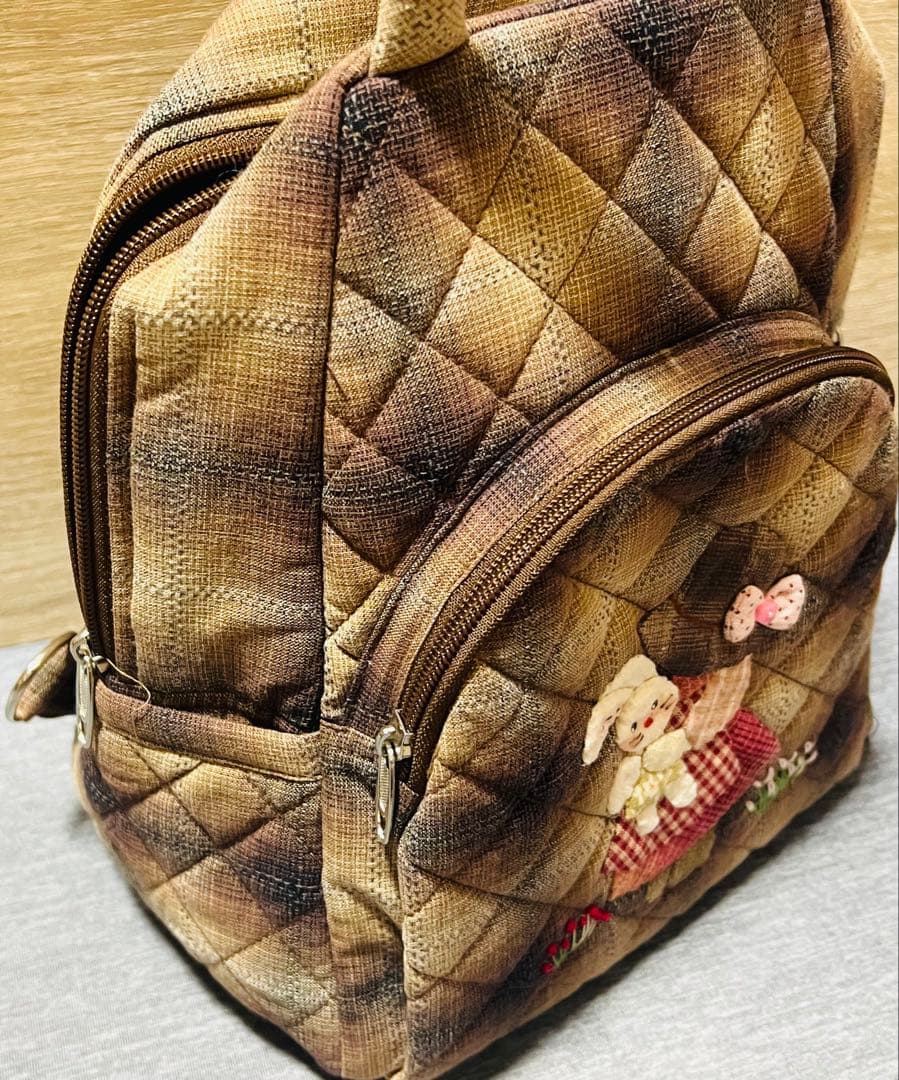 ★新作★スーちゃん＆うさぎ　リュック　ボディバッグ　ハンドメイド　ブラウン系
