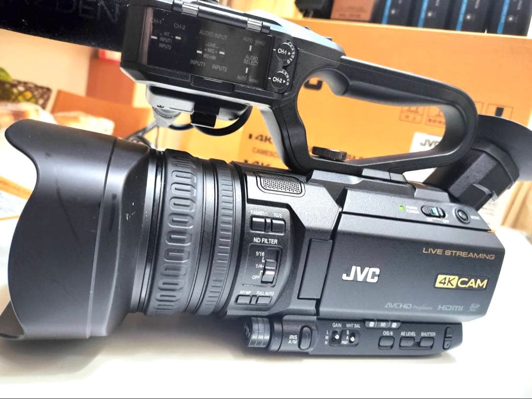 JVC GY-HM280業務用ビデオカメラ AZDENマイク バッテリー5個付き
