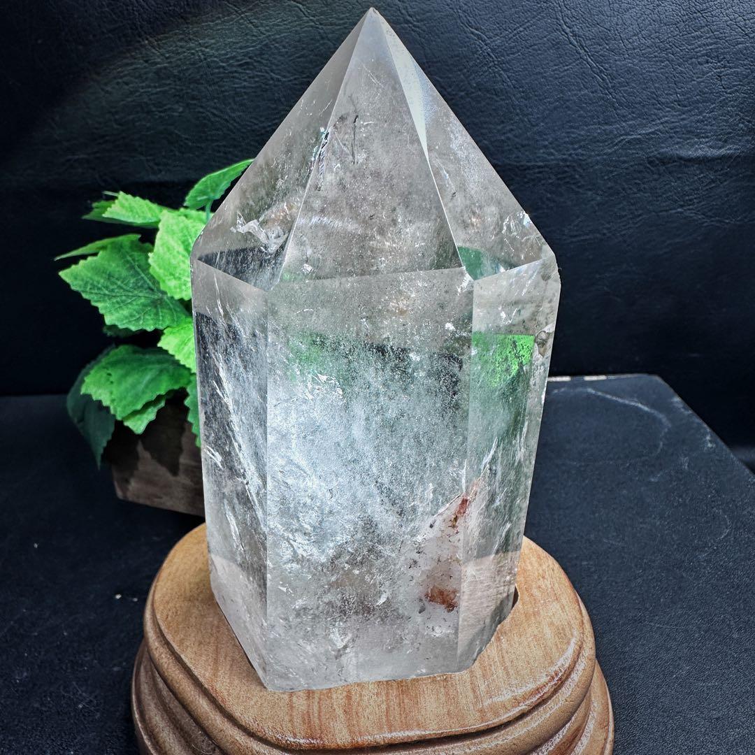 希少❗️ガーデンクォーツインクォーツ 虹☆六角柱　ポイント庭園水晶A1077