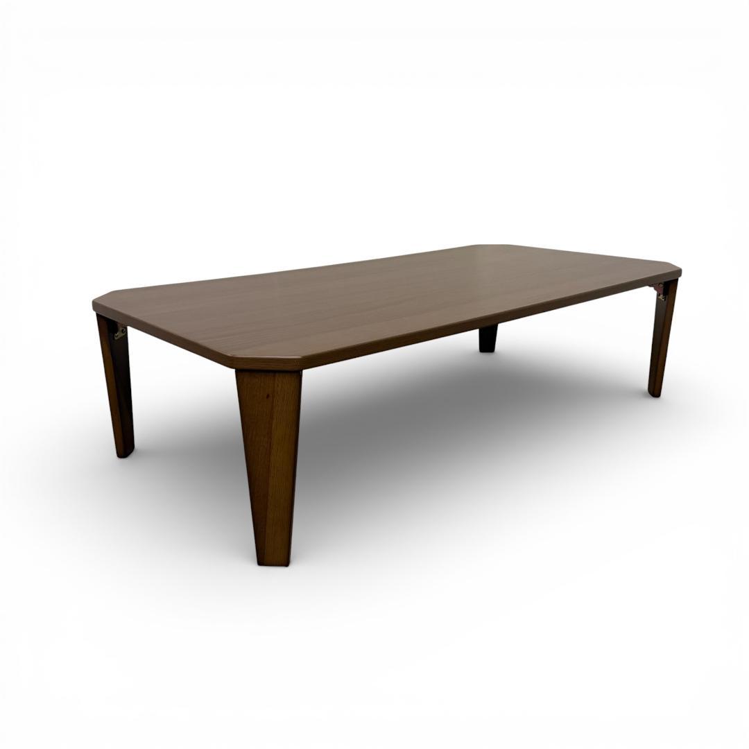 【新品・訳あり】幅 120cm 折りたたみ ローテーブル 角丸デザイン