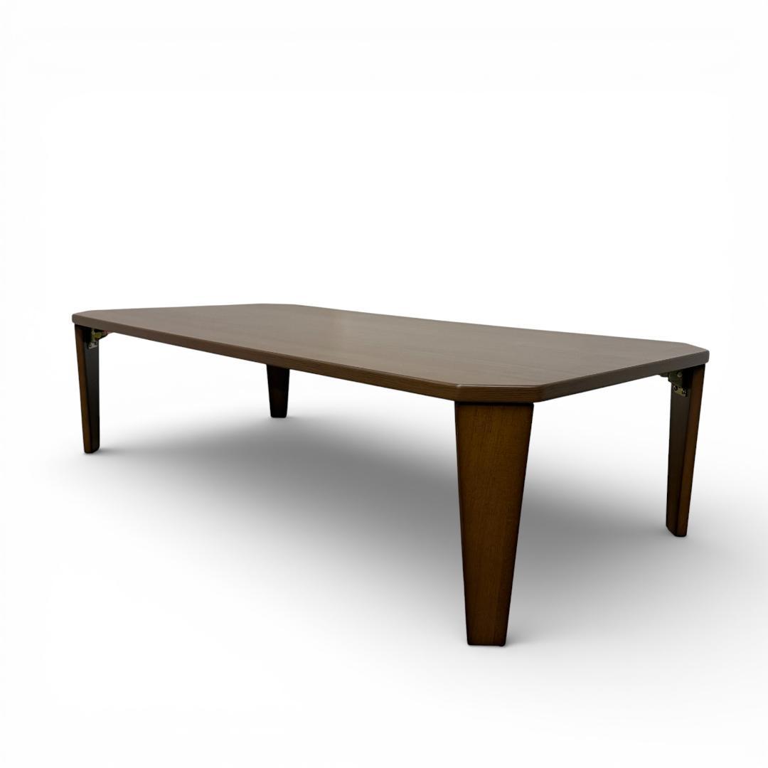 【新品・訳あり】幅 120cm 折りたたみ ローテーブル 角丸デザイン