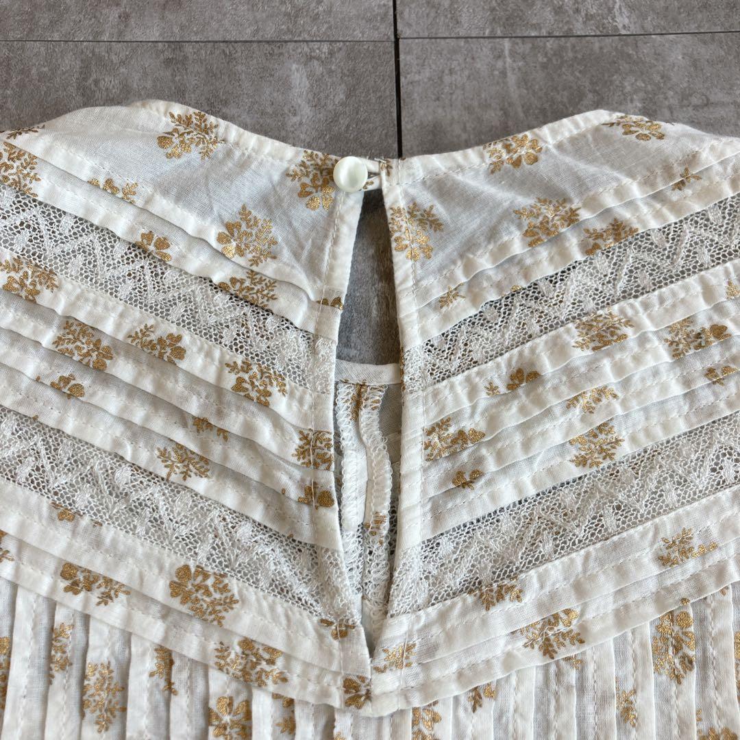 未使用級⭐️トゥモローランド カットワークブラウス　ピンタック　レース