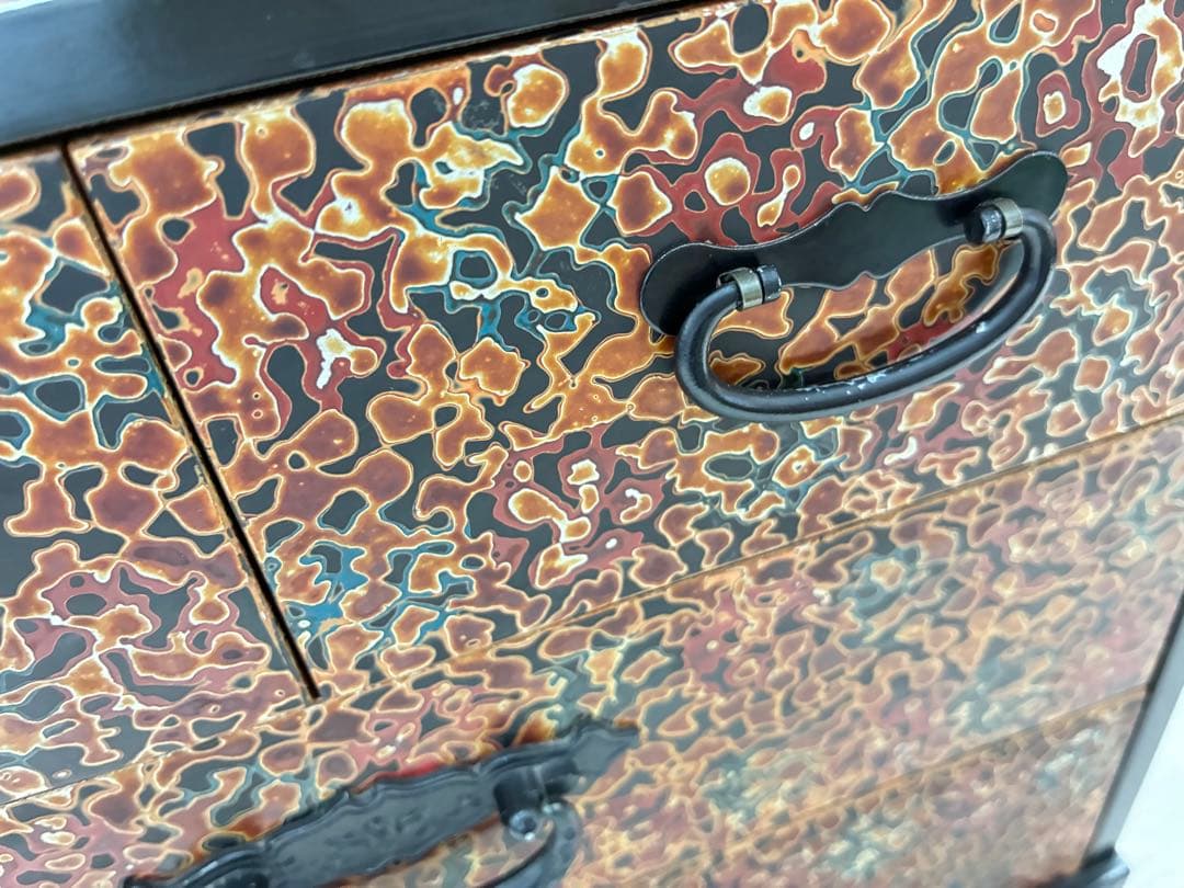 津軽塗 三段小引き出し 古道具 漆塗り 和モダン収納