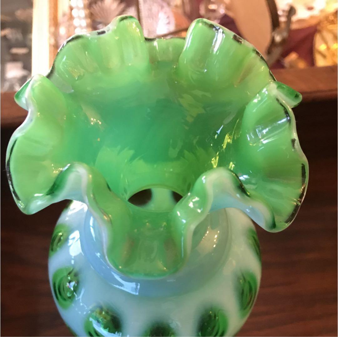 Antiqueフェントン40's～50's緑Fentonドットアンティーク