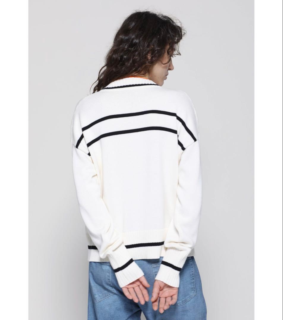 HUGOBOSSリアロゴ＆ライン オーガニックコットン カーディガン テニス刺繍