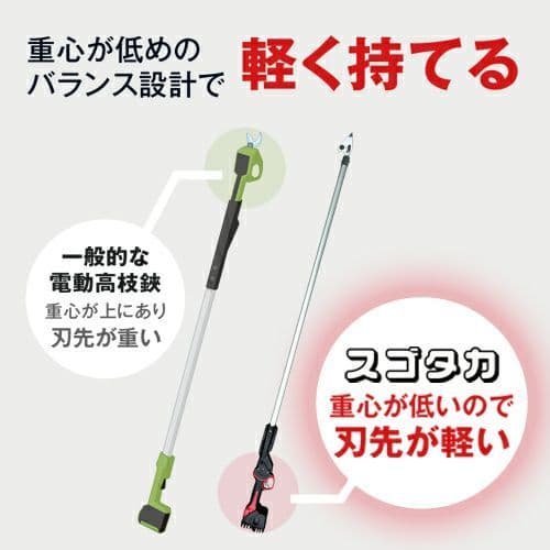 ARS アルス 電動パイプ回転式高枝鋏 スゴタカ 1.7m 電動鋏 新品未使用