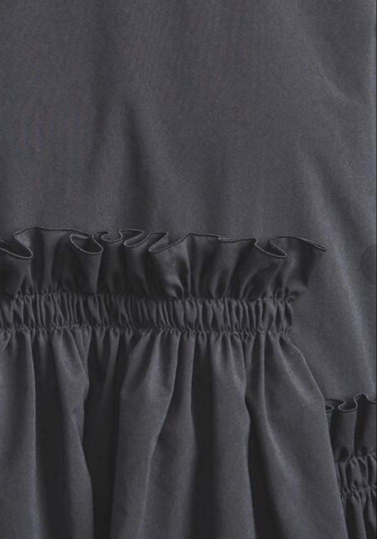 ユナイテッドアローズ　ティアードギャザーロングスリーブブラウス　美品　ブラック