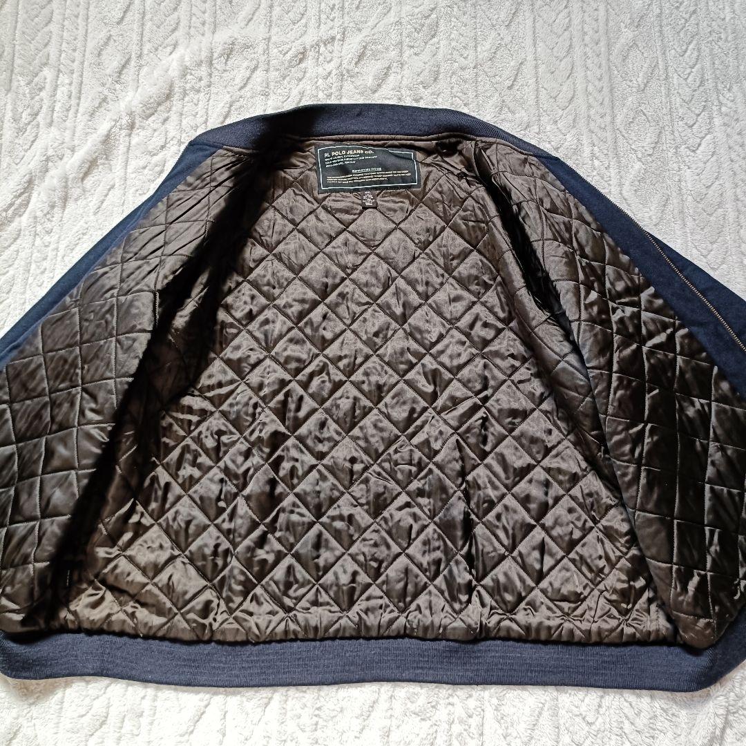 90s ラルフローレン POLO JEANS ウールスタジャン 紺 XXL